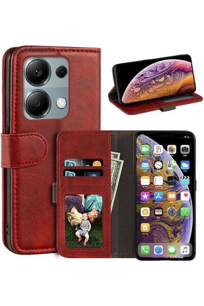 m.tk moveteck حافظة متوافقة مع هاتف Xiaomi Redmi Note 13 Pro 4g 360 درجة مع حامل محفظة بغطاء جلدي كامل