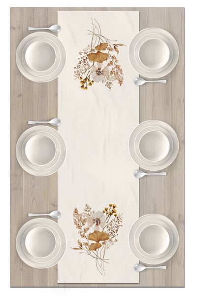 Bertille Home Σειρά λουλουδιών 140x40 cm Digital Printed Runner