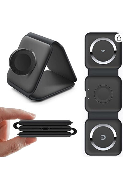 bebat 3'ü 1 Arada Kablosuz Şarj Cihazı 15w Taşınabilir Mag-Safe Kablosuz Şarj...