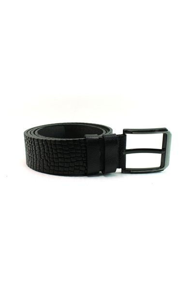 MENTOR REGALO Leather Belt Black Sports Patterned 81061