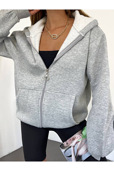 bellanova Black Unisex Hooded Zippered Sweat Cardigan