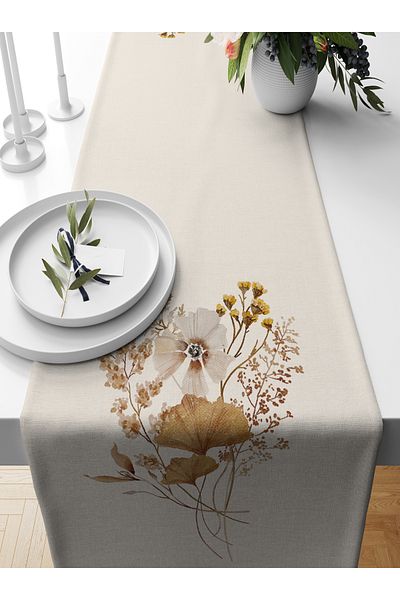 Bertille Home Σειρά λουλουδιών 140x40 cm Digital Printed Runner