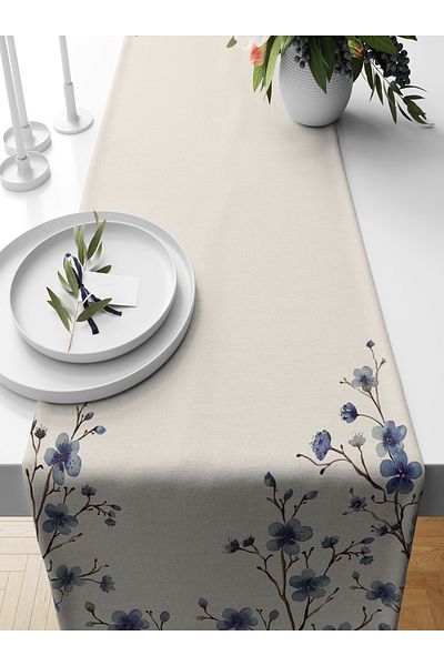 Bertille Home Flower Series 140x40 Cm Digital Printed Runner