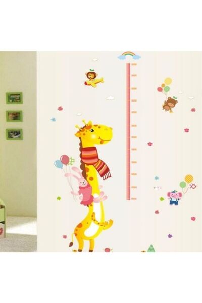 KT Decor Razvojni visinomjer Žirafa Zec Slon Lav Dječja soba Kućna nalepnica ...