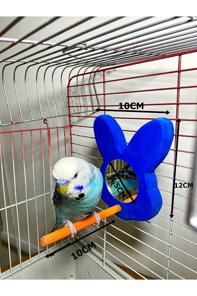 Ciko Kafes Colorful Rabbit Figured Bird Perch - Mirrored