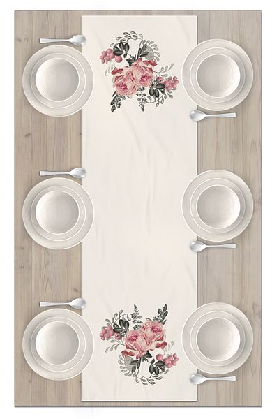 Bertille Home Flower Series 140x40 Cm Digital Printed Runner