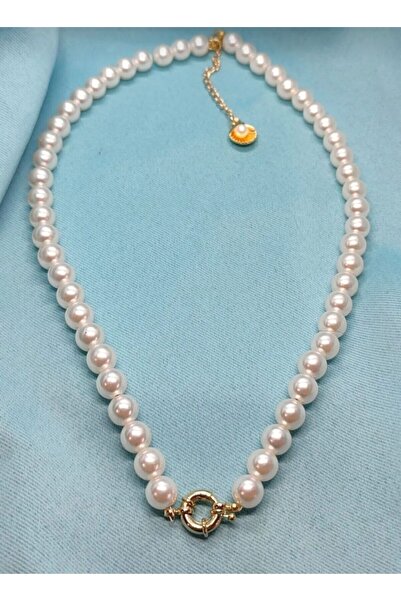 Uno Di Famiglia 10 Mm Gemici Kilitli Cam Inci Kolye , Altın Takma Kolyesi , A...