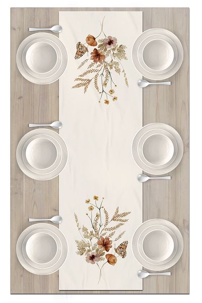 Bertille Home Flower Series 140x40 Cm Digital Printed Runner