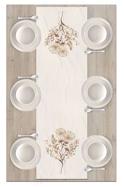 Bertille Home Σειρά λουλουδιών 140x40 cm Digital Printed Runner