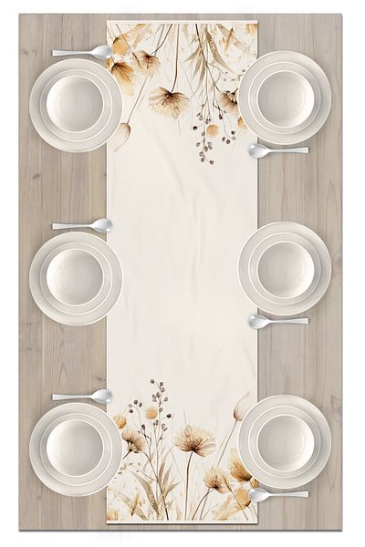 Bertille Home Flower Series 140x40 Cm Digital Printed Runner