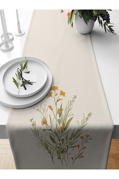 Bertille Home Σειρά λουλουδιών 140x40 cm Digital Printed Runner