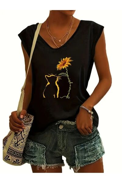 mercoledi Kadın Oversize Salaş V Yaka T-shirt