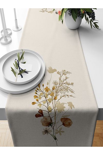 Bertille Home Flower Series 140x40 Cm Digital Printed Runner