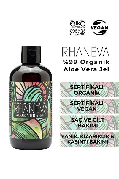 RHANEVA %99 Organik Aloe Vera Jel Organik Ve Vegan Sertifikalı 250 Ml