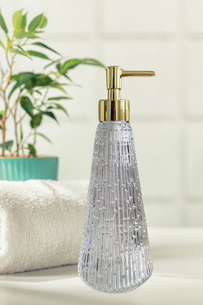 EA HOME Δοχείο υγρού σαπουνιού 500 ml Vintage Karpi Glass - Χρυσό Κεφάλι