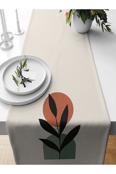 Bertille Home Series 140x40 Cm Digital Printed Minimalist Runner