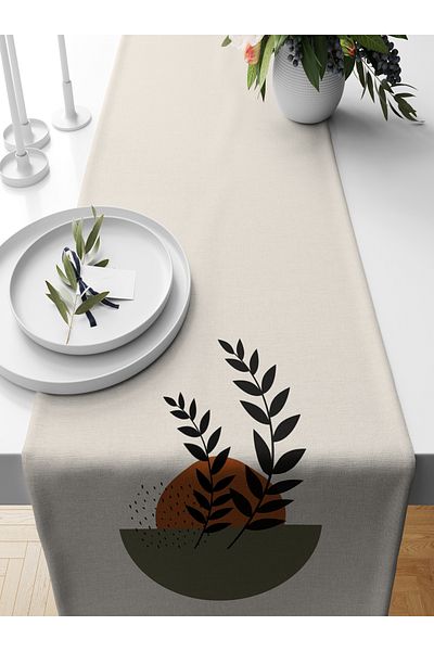 Bertille Home Series 140x40 Cm Digital Printed Minimalist Runner