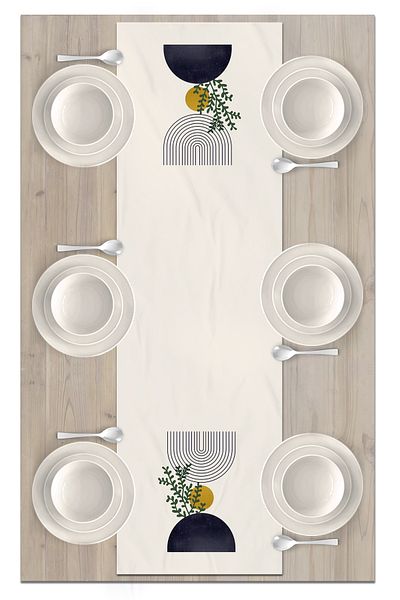 Bertille Home Series 140x40 Cm Digital Printed Minimalist Runner