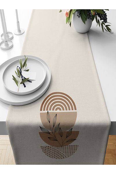 Bertille Home Series 140x40 Cm Digital Printed Minimalist Runner