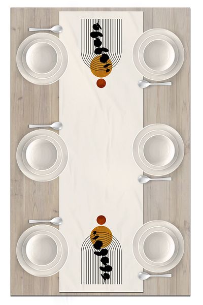 Bertille Home Series 140x40 Cm Digital Printed Minimalist Runner