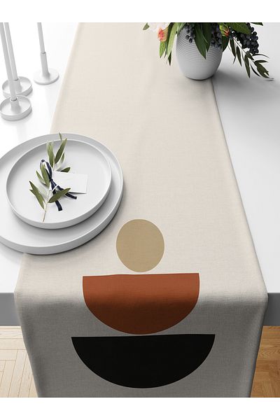 Bertille Home Series 140x40 Cm Digital Printed Minimalist Runner