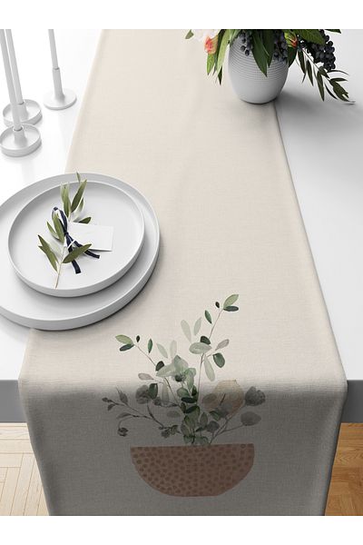 Bertille Home Series 140x40 Cm Digital Printed Minimalist Runner