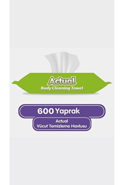 ACTUAL Vücut Temizleme Havlusu 50 x 12 Paket 600 Adet
