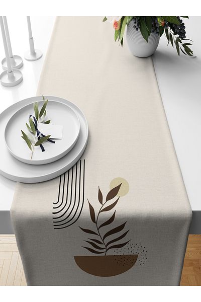 Bertille Home Series 140x40 Cm Digital Printed Minimalist Runner