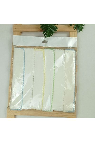 Atakan bebe 6 Pieces 25*25cm Cotton Embroidered Mouth Wipes
