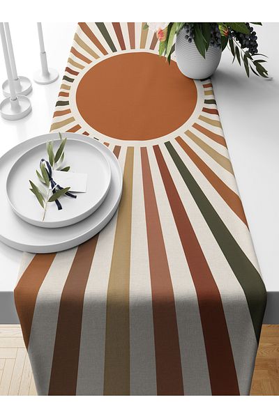Bertille Home Series 140x40 Cm Digital Printed Minimalist Runner