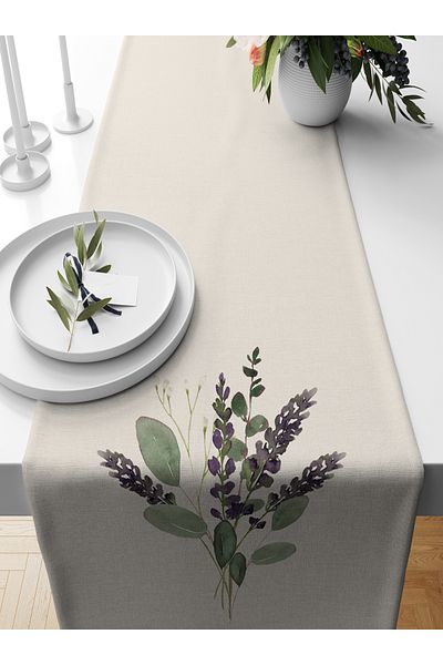 Bertille Home Flower Series 140x40 Cm Digital Printed Runner