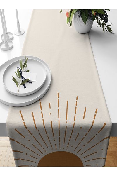 Bertille Home Series 140x40 Cm Digital Printed Minimalist Runner