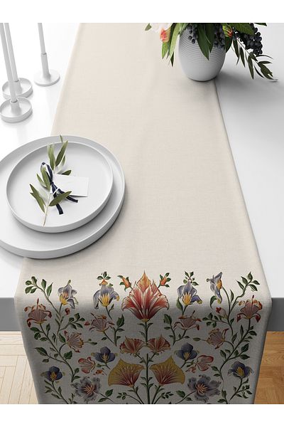 Bertille Home Flower Series 140x40 Cm Digital Printed Runner