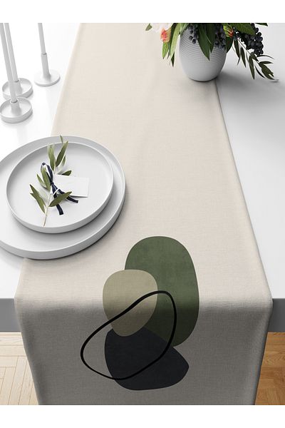 Bertille Home Series 140x40 Cm Digital Printed Minimalist Runner