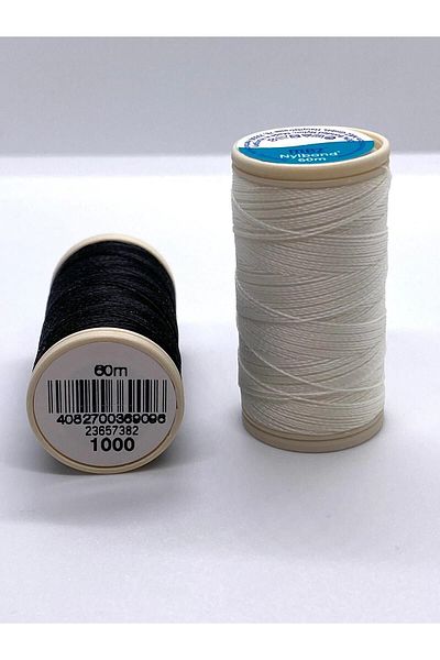 312 KONSEPT NYLBOND BEADS EMBROIDERY STRING 2 SPOOLS BLACK AND WHITE EACH 60 METERS