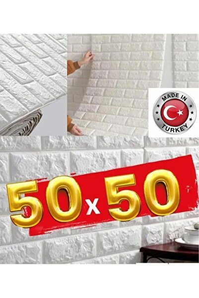 GÜÇLÜ 50x50 Cm Kendinden Yapışkanlı Esnek Köpük Duvar Kağıdı Paneli 3d Boyutl...