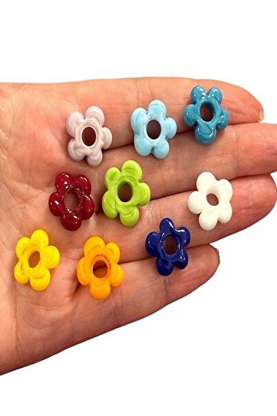 312 KONSEPT 5 قطع 6 ألوان مختلفة من خرز زجاج البابونج مقاس متوسط ​​1.5 سم ألو...