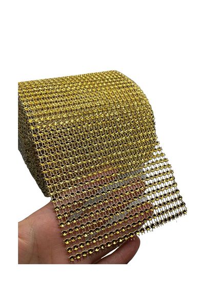 312 KONSEPT 24 ROWS DECORATIVE STONE GOLD COLOR STRIP 1 METER HOBBY DECORATION DECORATION