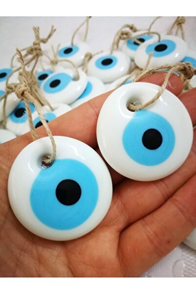 312 KONSEPT 3 bucăți 4 cm mărgele albă cu ochiul negru, ornament de copac rea...