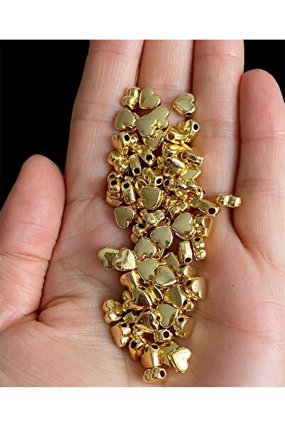 312 KONSEPT 20 bucăți distanțiere metalice în formă de inimă, placate cu alam...