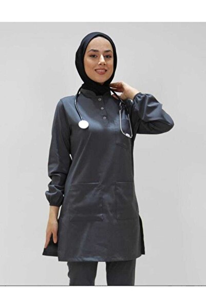 Limitless Hijab Surgical Nurse Doctor Uniform Suit Smoke Anthracite Gray