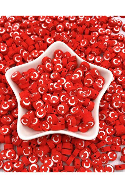 312 KONSEPT 25 bucăți steagul turcesc din argilă polimerică, mărgele, pandant...