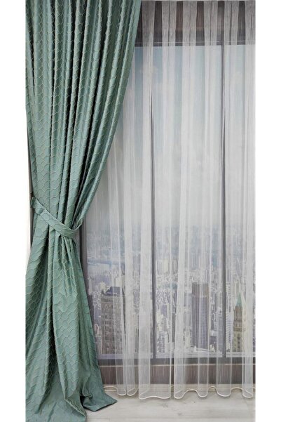 MynarHomeCollection Fon Perde/tek Kanat, turkuaz, 150x270cm, 1 Adet