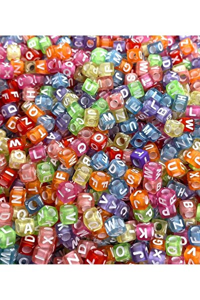 312 KONSEPT 175 τεμάχια ακρυλικές πολύχρωμες χάντρες με γράμματα 25 γραμμάρια