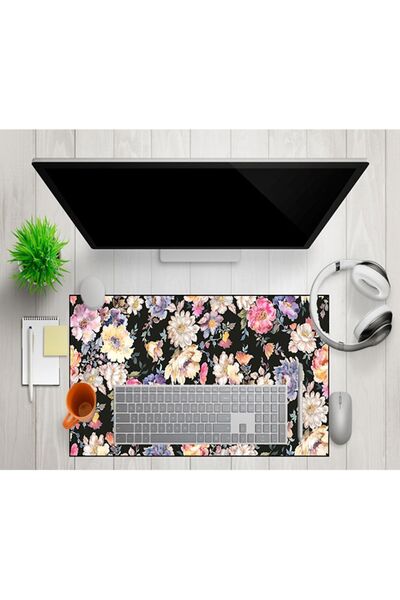 KONUKHOUSE Çicek Desenli, Mause Pad 80x40, Ofis Hediyesi, Hediyelik Ürün, Mou...