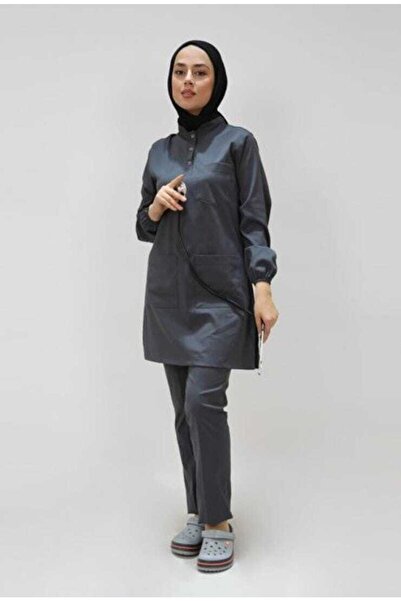 Limitless Hijab Surgical Nurse Doctor Uniform Suit Smoke Anthracite Gray