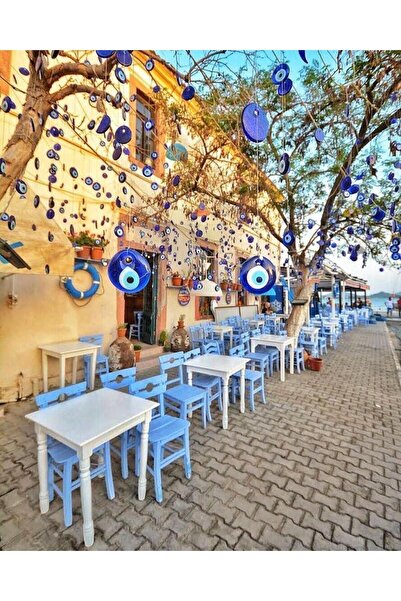 312 KONSEPT 100 قطعة من خرزات عين الشر الزجاجية المزخرفة بطول 5 سم و15 مترًاس...