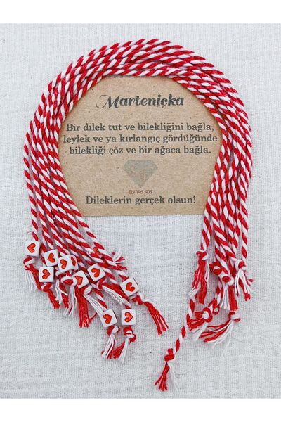 Sadece Benim Marteniçka Bracelet Marteniçka Lucky Bracelet Marteniçka Wish Bracelet Heart Bracelet 10 Pieces