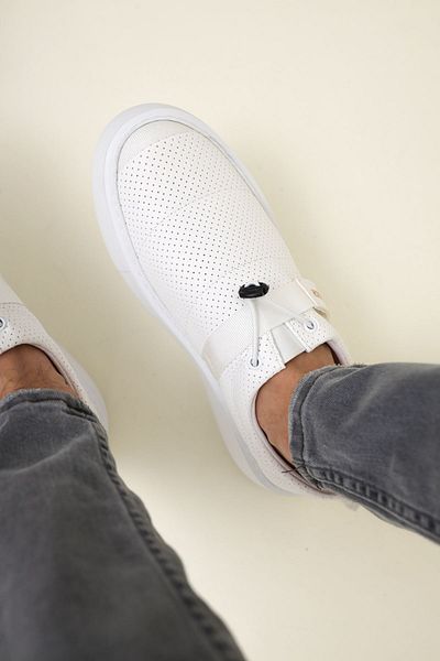 BZ Moda B147 Dobeny Orthopedic Sole Ανδρικά αθλητικά παπούτσια - Casual Skin, Λευκό CBT