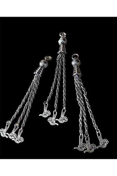 312 KONSEPT 10 Adet Üçlü Tuğralı Demir Tespih Püskülü